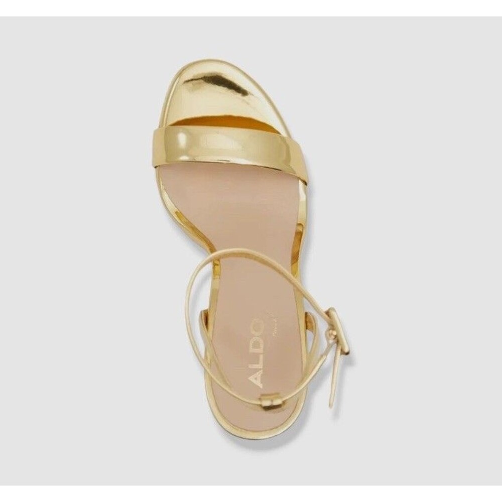 ALDO Women's Kat Two-Piece Platform Dress Sandals Gold Metallic Size 5 - Picture 2 of 6
